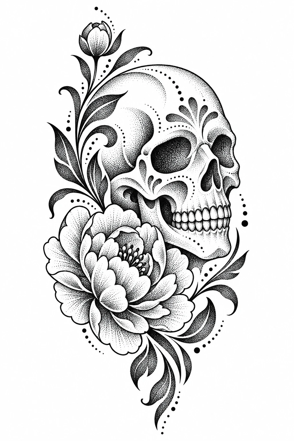 Skull in dotwork style