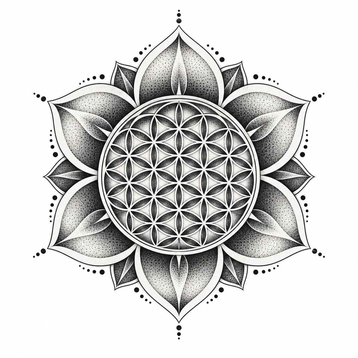Flower of Life geometric tattoo design