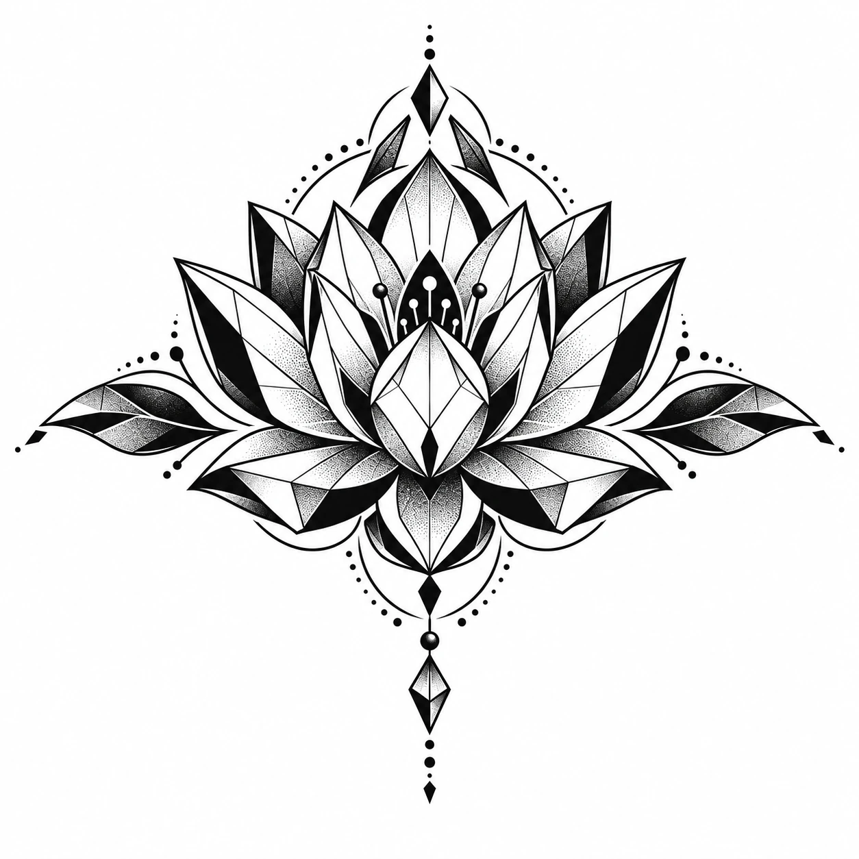 Lotus in geometric style