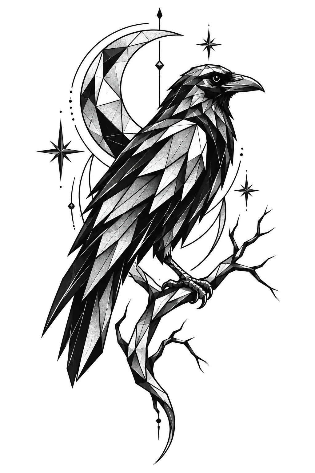 Raven in geometric style