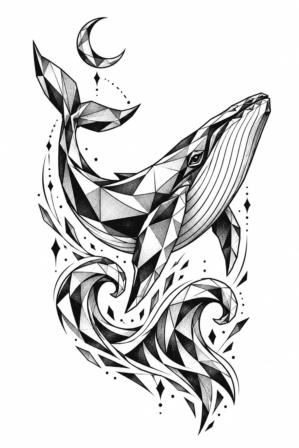 Whale in geometric style
