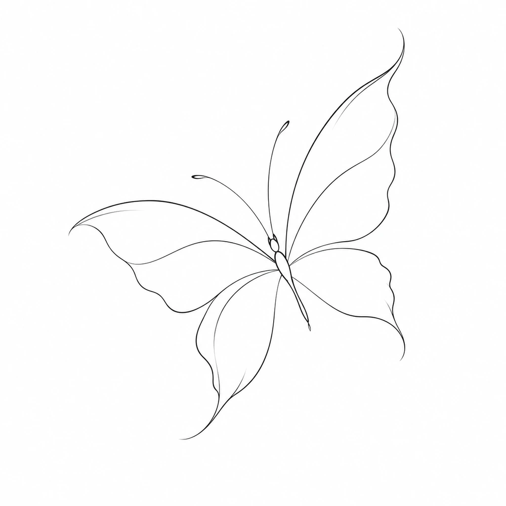 Butterfly, fine line tattoo design