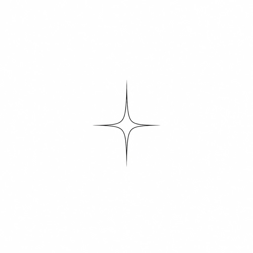 Tiny star, fine line tattoo design