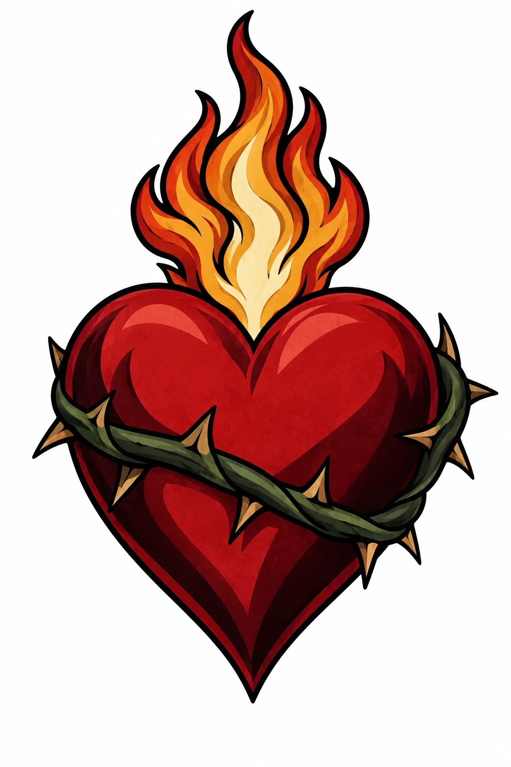 Sacred heart in neo traditional style
