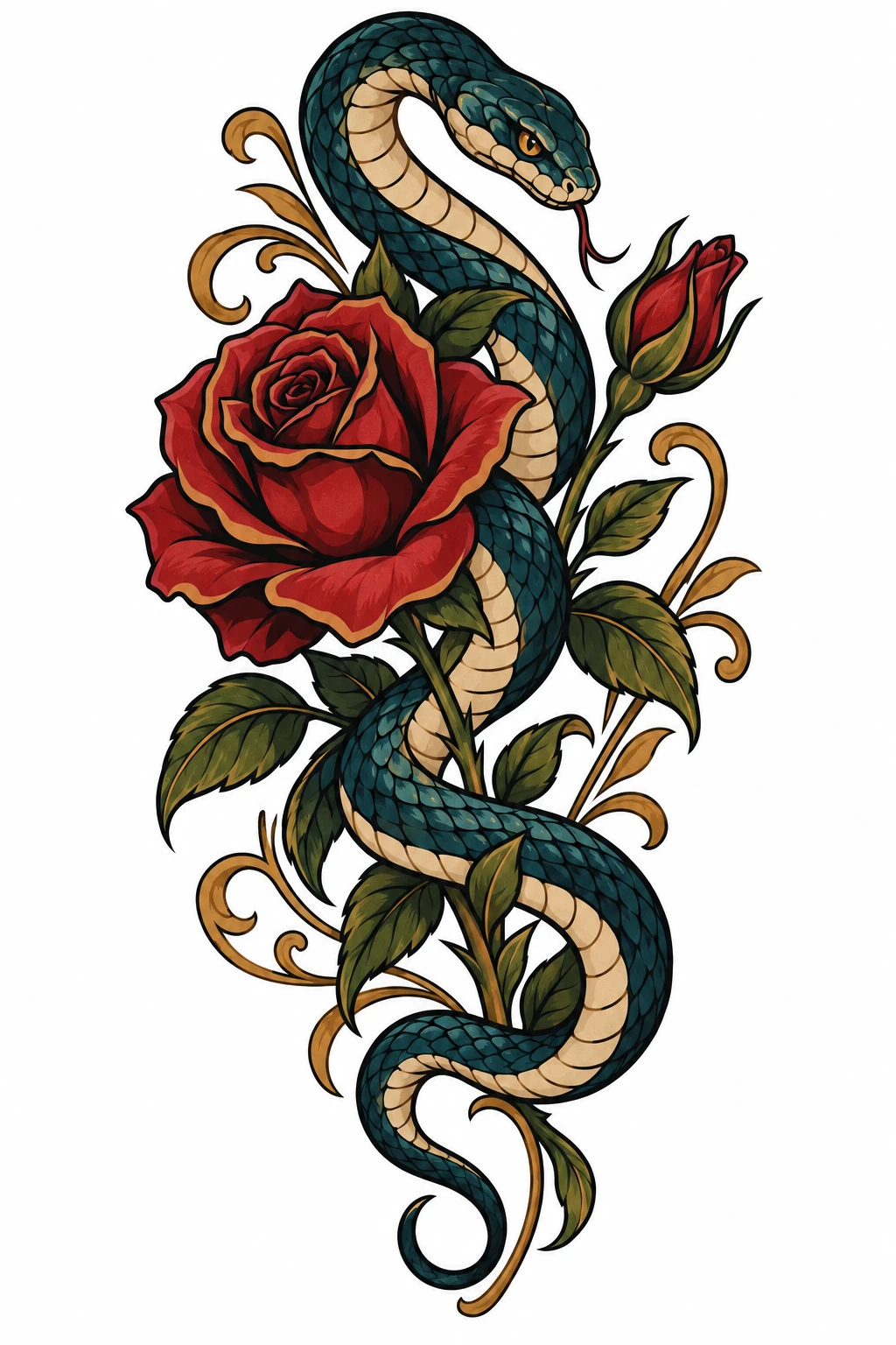 Snake in neo traditional style